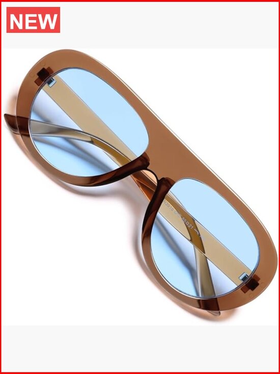 Oversized Retro Aviator Sunglasses for Women Men 70s Vintage Trendy Chunky Sun main image 4